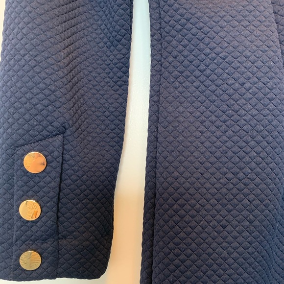 Textured Navy Long Sleeved Dress - Picture 3 of 3